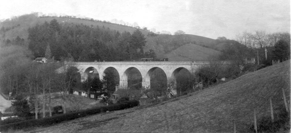 Chelfham Viaduct with the last train 1935
