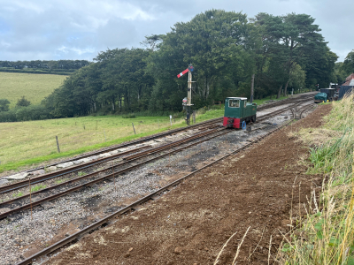 22nd July 2025: View of the completed gabion wall towards Woody Bay