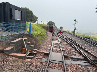 7th August 2025: construction of the point lever base and retaining wall