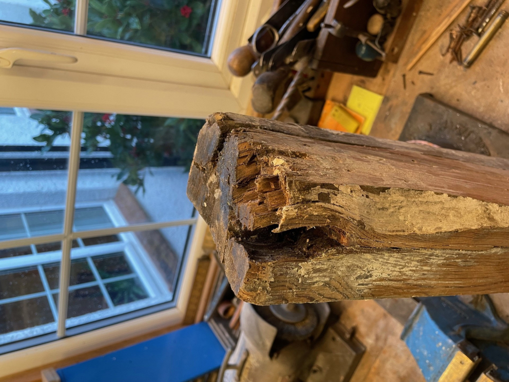 Fig 1 - Damage to window frame upright