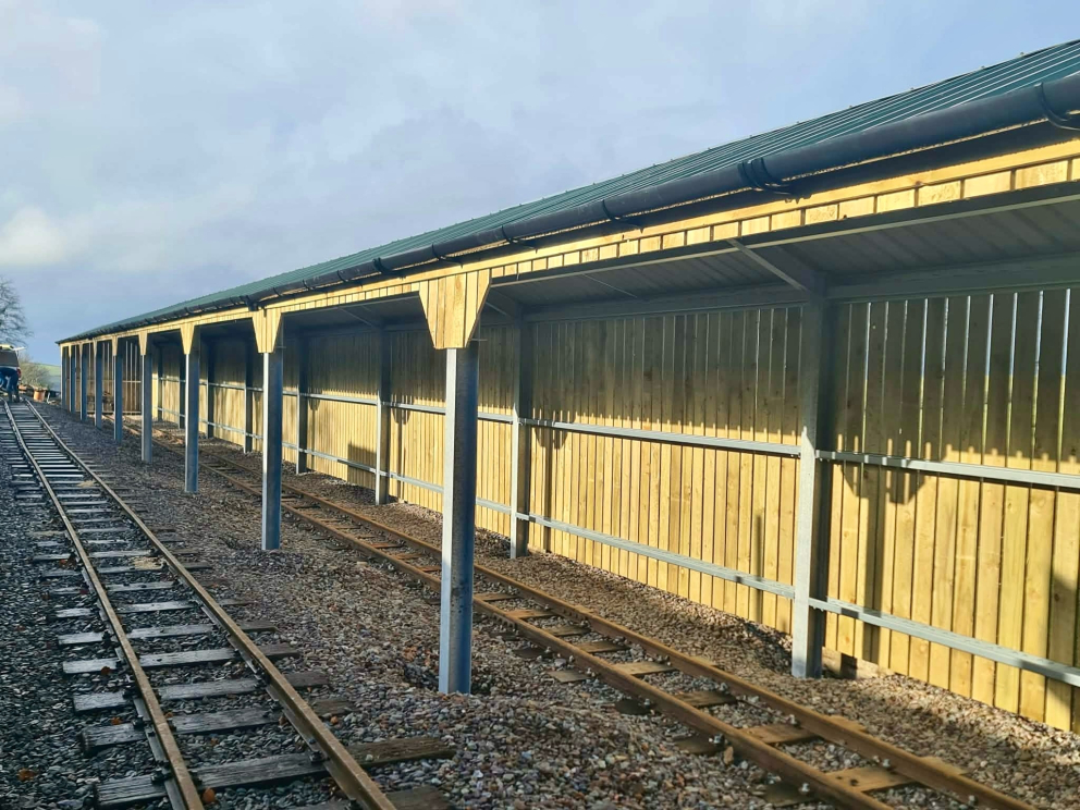New carriage shelter at Woody Bay station