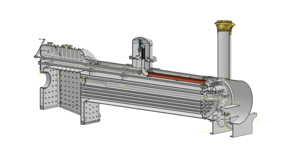 Cutaway of the new Manning Wardle boilers