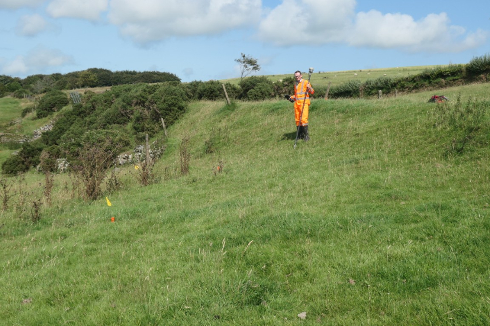 Surveyor Aubrey Turner in action