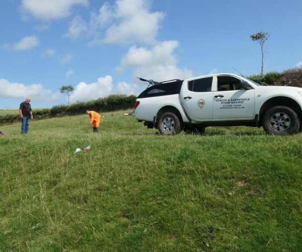 The boundary survey team in action