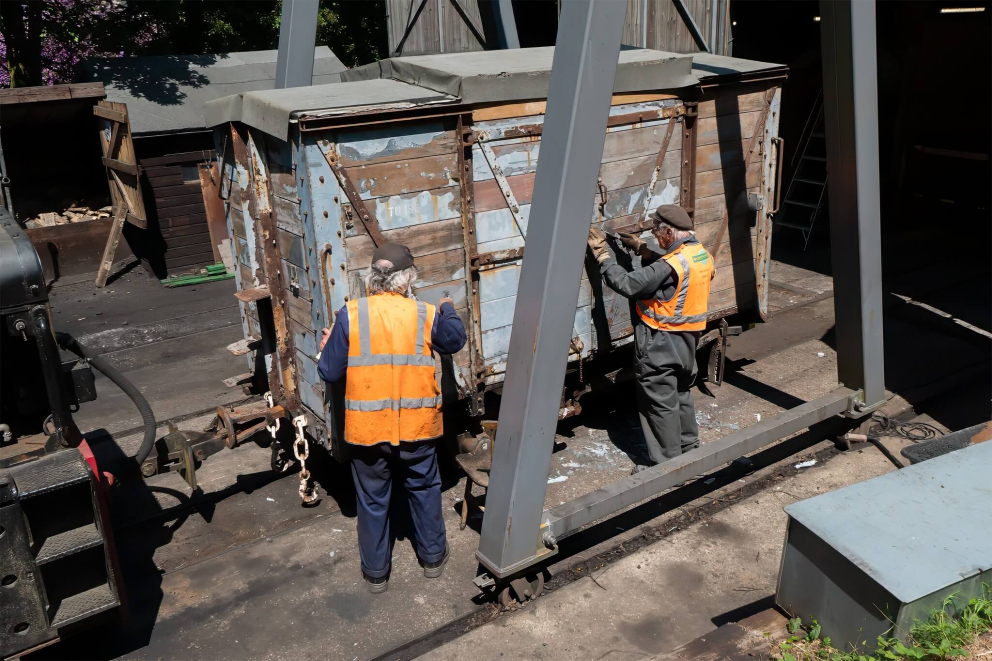 EX-RNAD Box van at Woody Bay, work in progress.