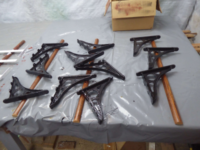 Various small items of metal work for the new carriage