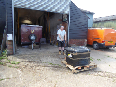 Dave is seen taken delivery of this new piece of equipment.