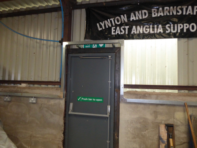 Three phase electric cabling has been re-routed around the new Fire Door in the workshop