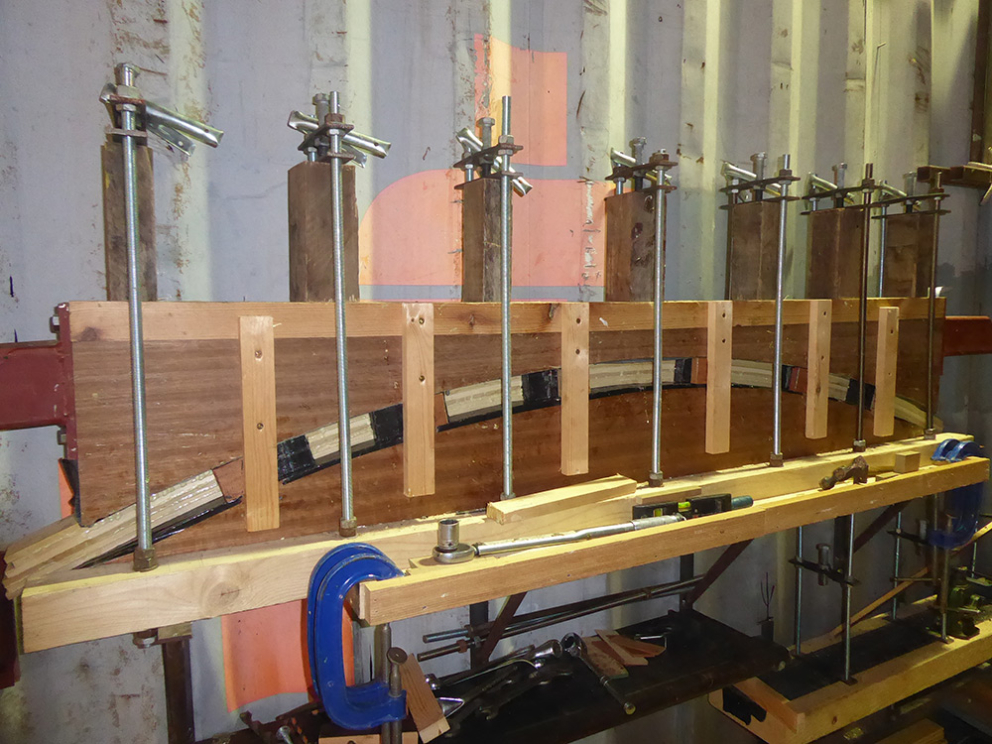 A new press has been made for laminating the roof beams